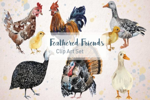 Feathered Friends Watercolor Clip Art: A Versatile Illustration for Creative Sellers