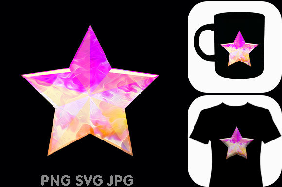 Star Colorful Watercolor: A Vibrant Graphic Design Asset for Creative Marketing