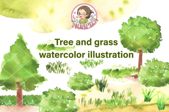 Tree and Grass Watercolor Illustration Review for Digital Sellers
