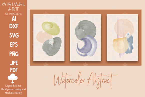 Wall Art Watercolor Abstract Boho Illustrations for Modern Branding