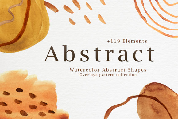 Watercolor Abstract Shapes Overlays for Creative Illustrations