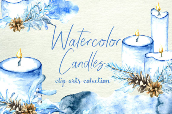 Watercolor Candles Clip Art Collection Review for Digital Sellers