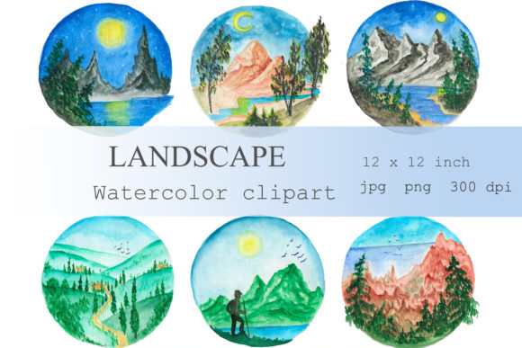 Watercolor Clipart Mountains: A Versatile Illustration for Creative Sellers