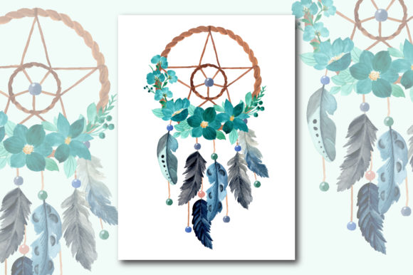 Watercolor Dream Catcher with Floral 10: A Versatile Illustration for Handmade Creations