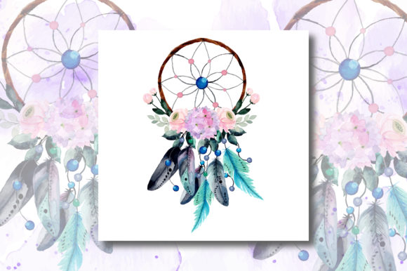Watercolor Dream Catcher with Floral 2: A Versatile Illustration for Branding