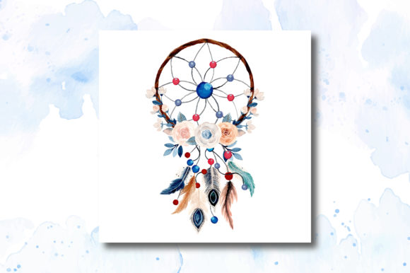 Watercolor Dream Catcher with Floral 4: A Versatile Illustration for Branding