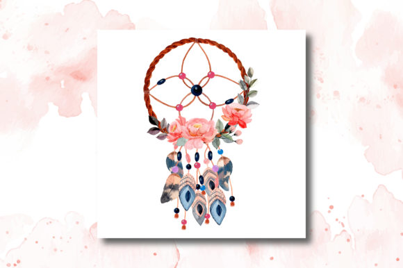 Watercolor Dream Catcher with Floral 6: A Versatile Illustration for Local Business Branding