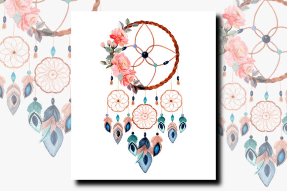 Watercolor Dream Catcher with Floral 8: A Versatile Illustration for Creative Projects