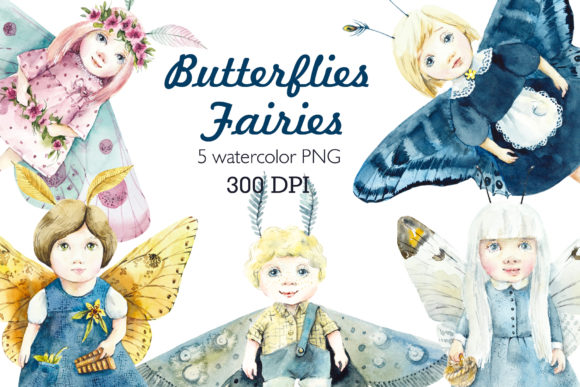 Watercolor Fairies: A Delicate Design Asset for Creative Illustrations