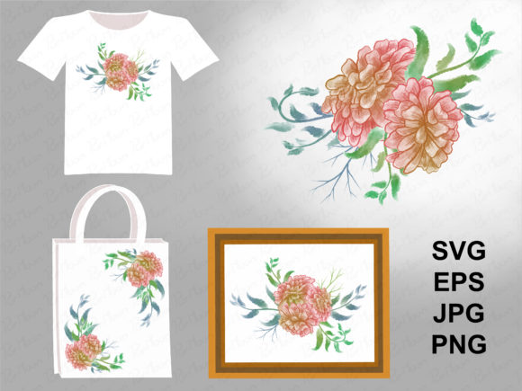 Watercolor Flower Arrangements: A Delicate Embroidery Design for Sophisticated Projects