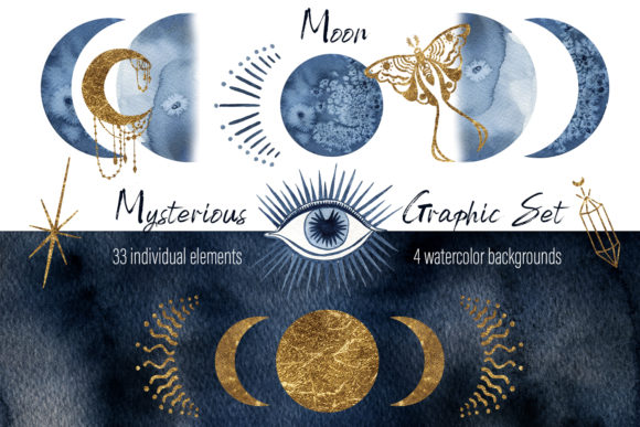 Watercolor Moon Clipart Magic Mysterious: A Versatile Illustration for Creative Campaigns