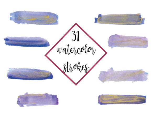 Watercolor Paint Strokes with Gold Ink: A Versatile Illustration for Branding