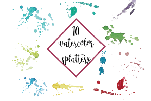 Watercolor Splatters Clipart Bundle: A Versatile Illustration Set for Crafters
