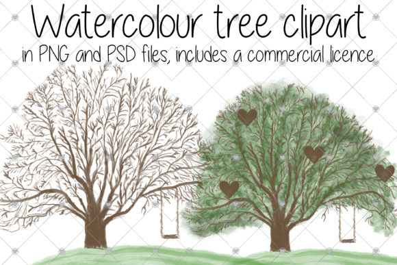 Watercolour Tree Illustrations for Small Business Branding