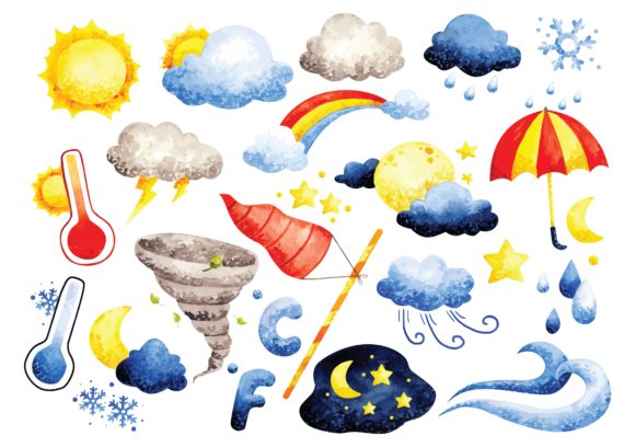 Weather Doodles Watercolor Vector Embroidery Review