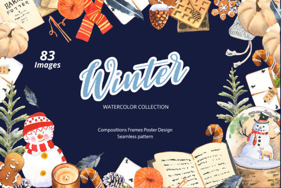 Winter House Daily Life Watercolor: A Versatile Illustration for Local Business Branding