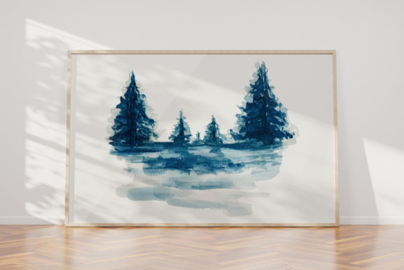 Winter Pine Tree Watercolor Clipart for Real Crafting Projects