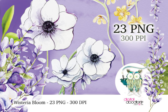 Wisteria Wish Watercolor Flowers: A Versatile Illustration for Creative Branding